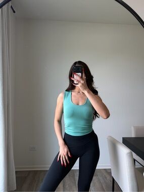 By Together Scoop Neck Tank Top in Aqua Green